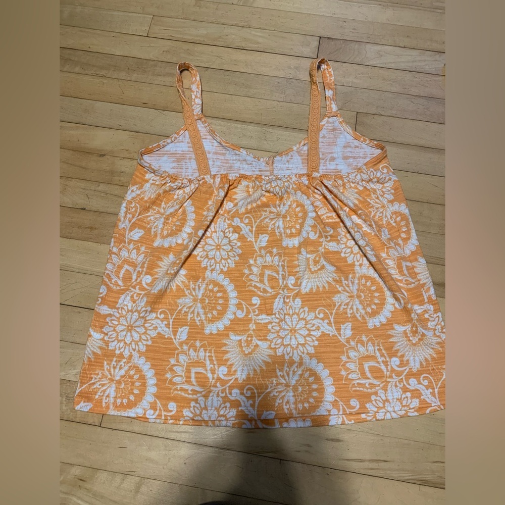 Ricki's Orange Floral Women's tank Top - Picture 2 of 8